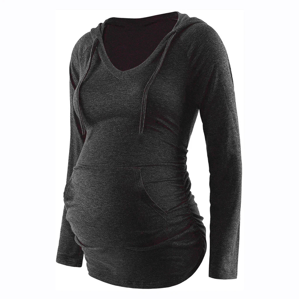 V-Neck Maternity Nursing Hoodie – maternity hoodie
