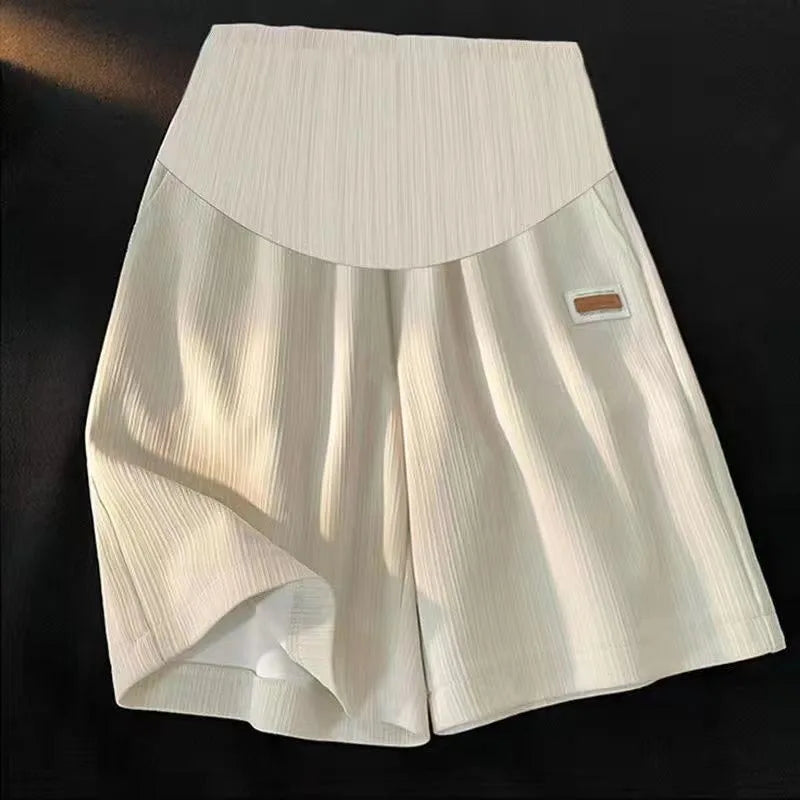 Ice Silk Wide-Leg Maternity Shorts