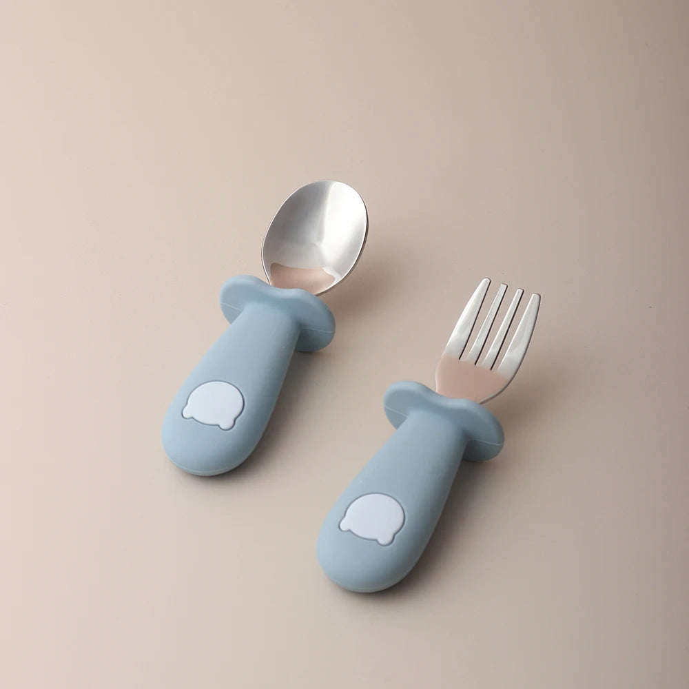 Panda Stainless Steel Baby Spoon & Fork Set