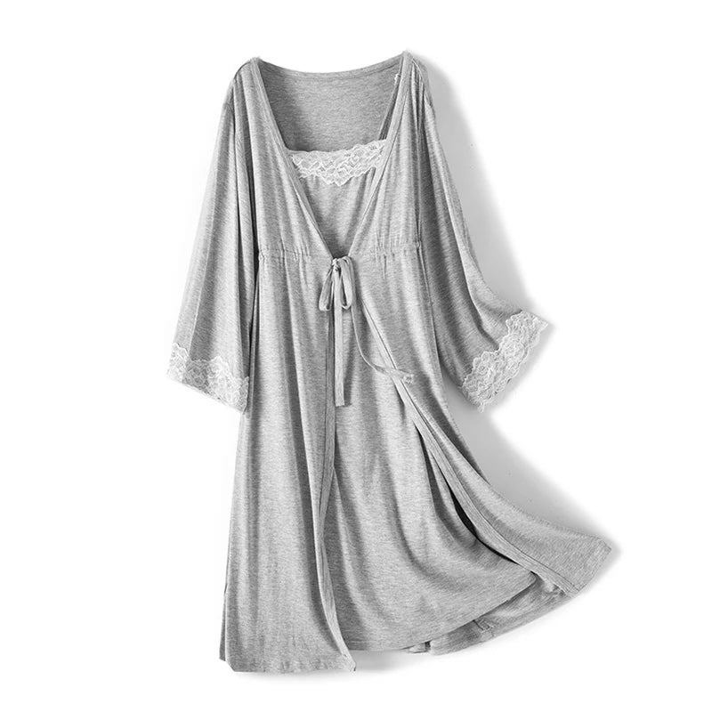 Maternity Nursing Nightgown & Robe Set