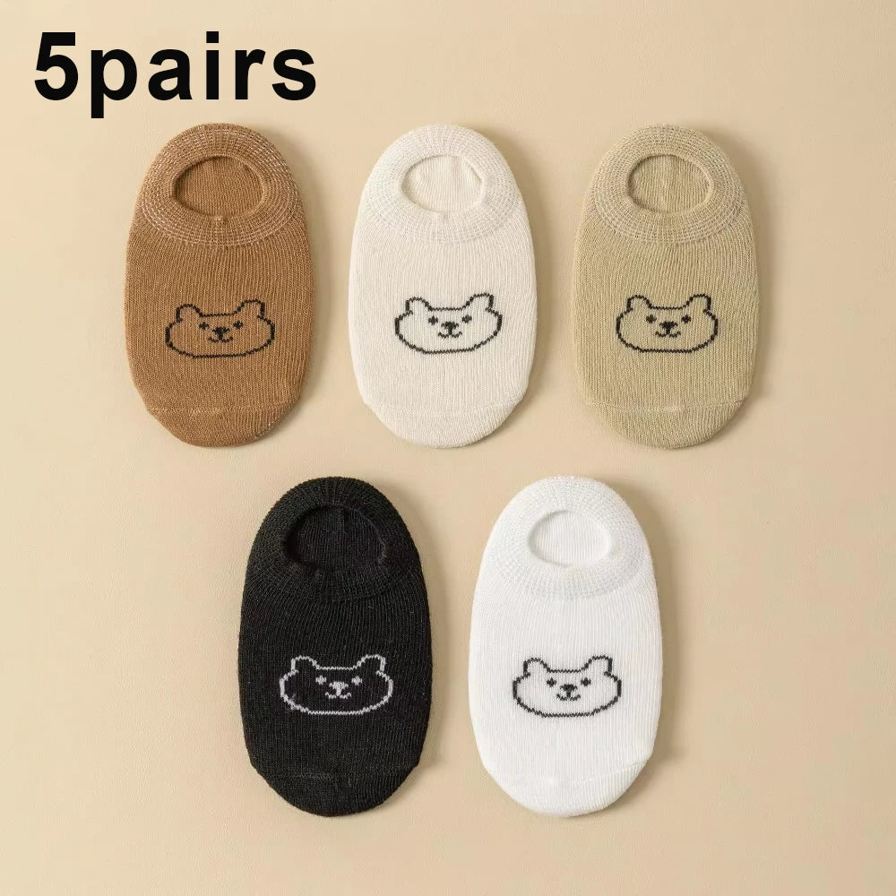 Bear Ankle Baby Socks 5-Pack