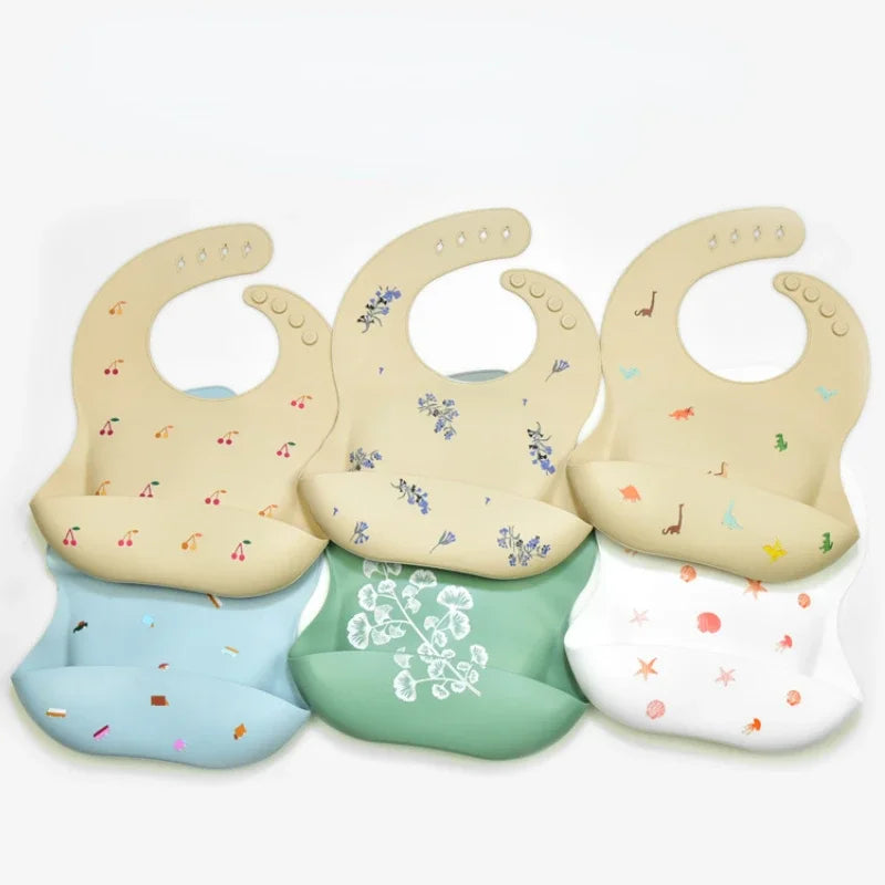 Cherry Print Silicone Bib