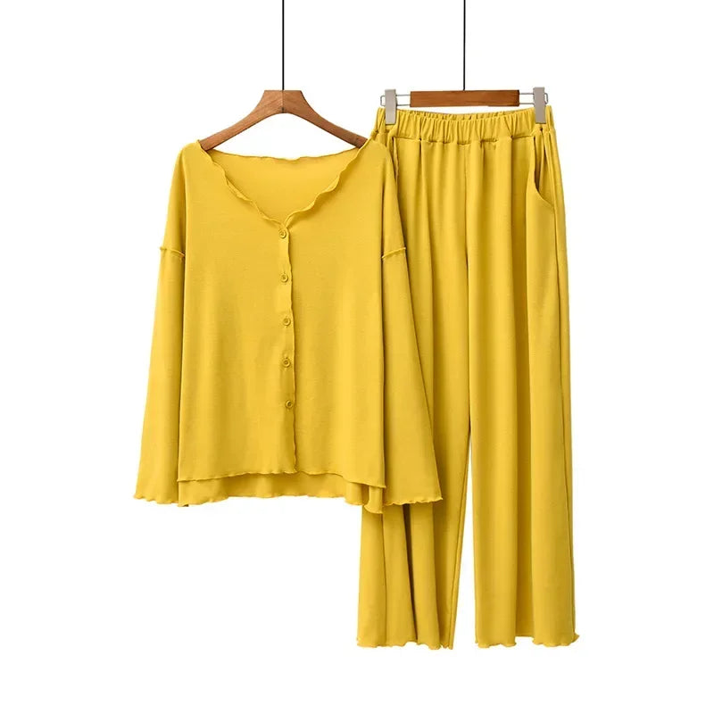 Soft Cotton Cardigan Pajama Set