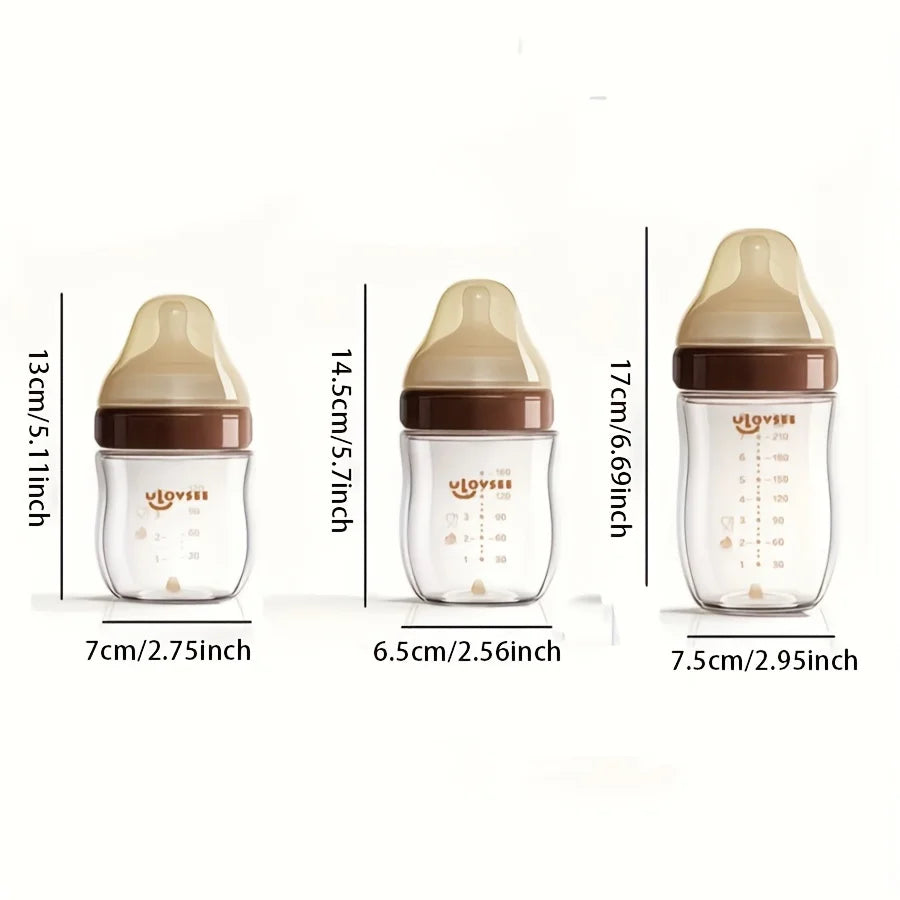 Wide-Neck Borosilicate Glass Baby Bottle 4oz/8oz