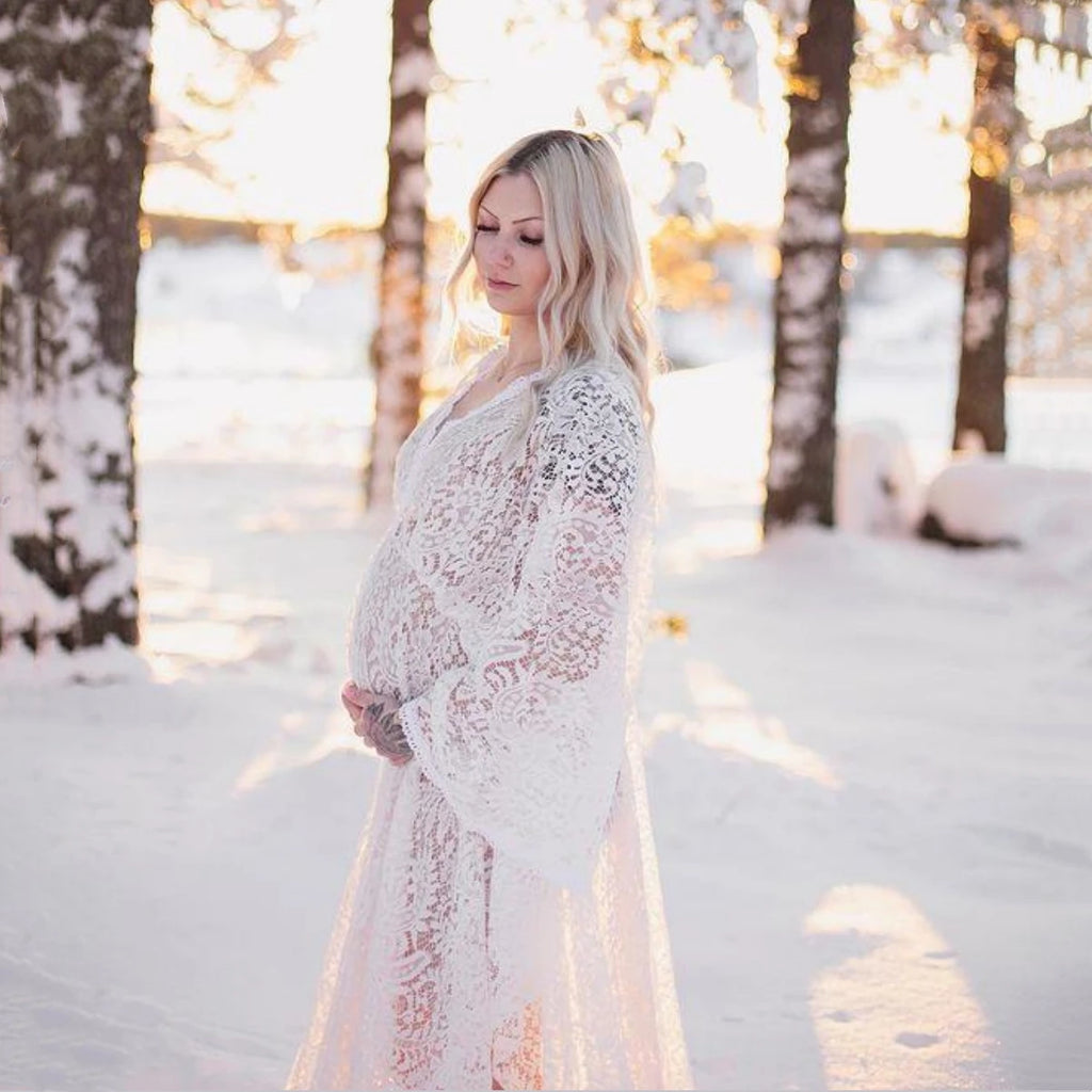 Boho Lace Maternity Photoshoot Gown