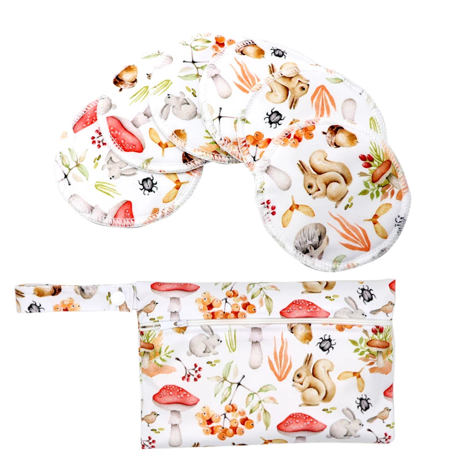 Printed Leakproof Nursing Pads with Wet Bag