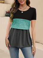 Colour-Block Short-Sleeve Nursing Tee