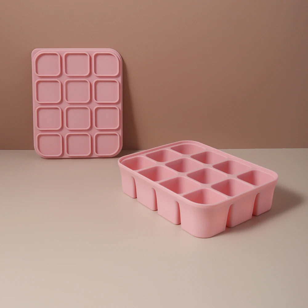 Silicone Freezer Tray with Lid for Breast Milk & Purees