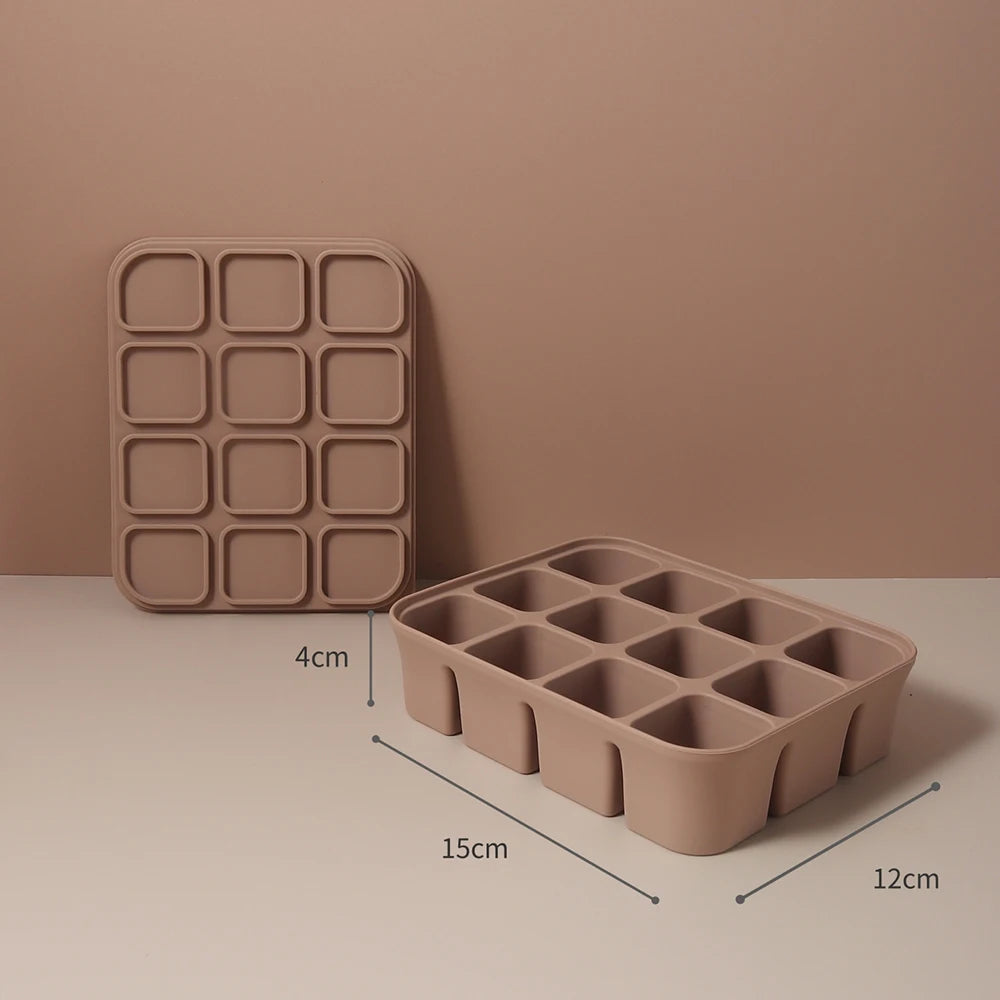 Silicone Freezer Tray with Lid for Breast Milk & Purees