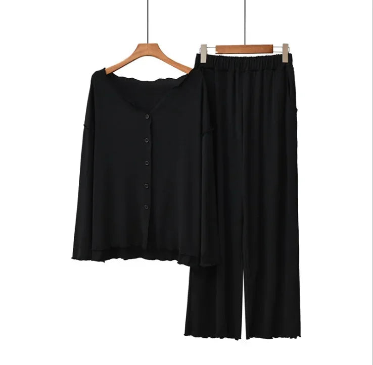 Soft Cotton Cardigan Pajama Set