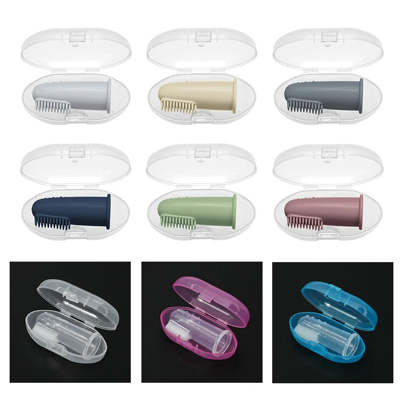 Silicone Finger Toothbrush & Gum Cleaner with Case