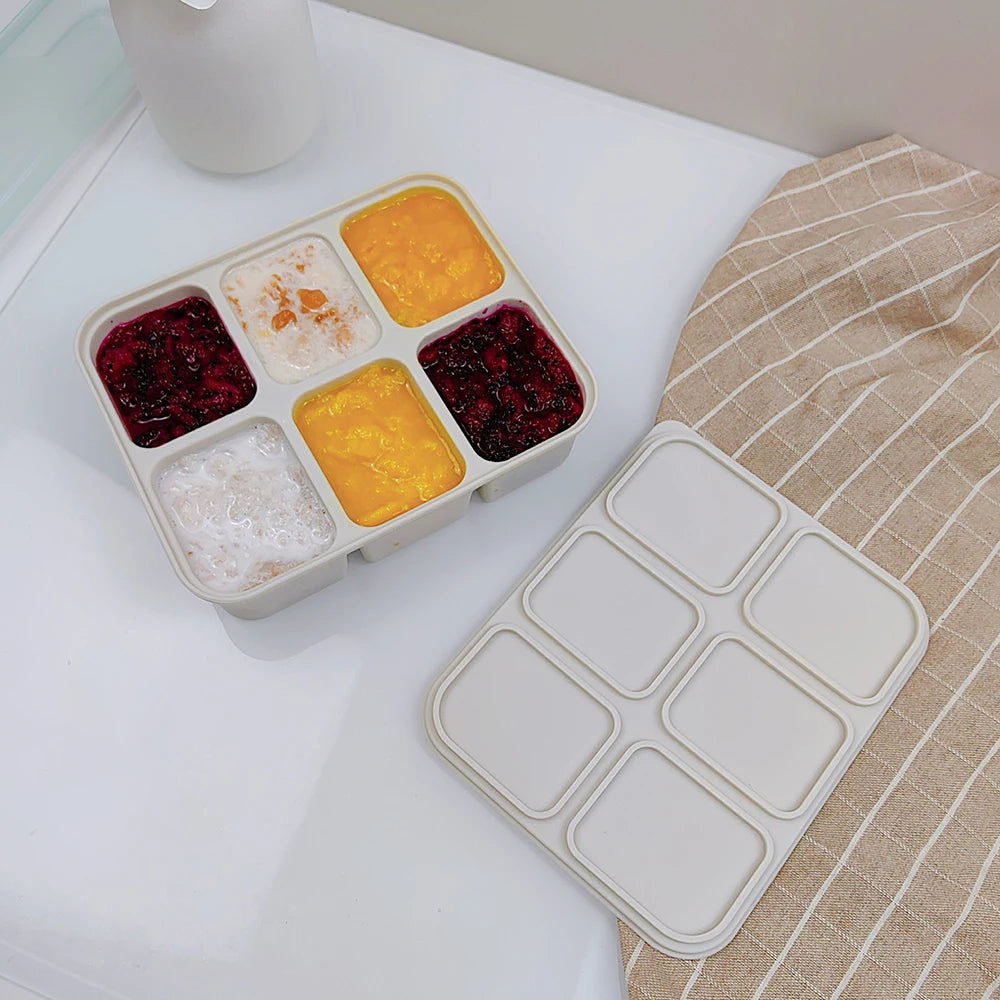 Silicone Freezer Tray with Lid for Breast Milk & Purees