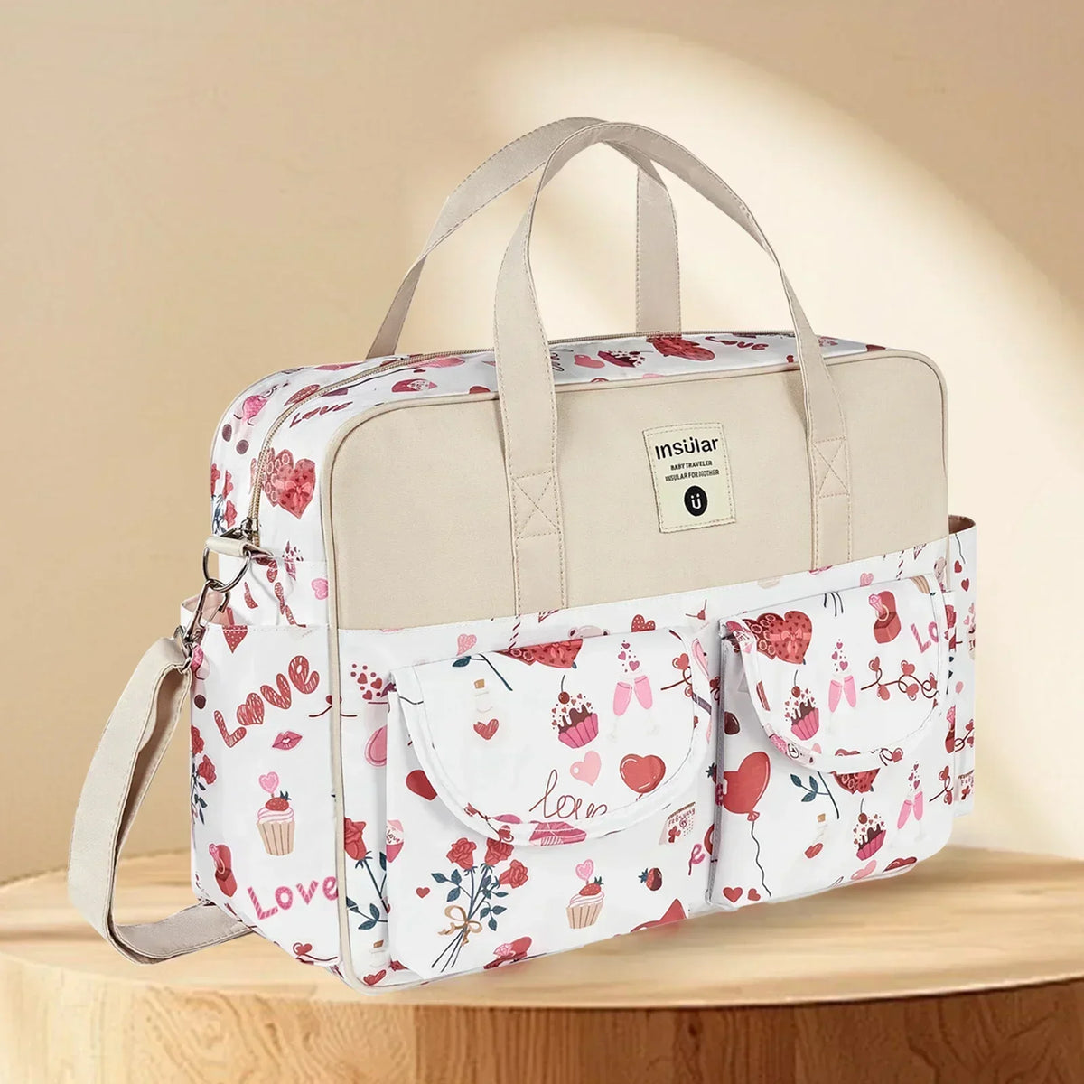 Wide-Opening Crossbody Diaper Messenger Bag