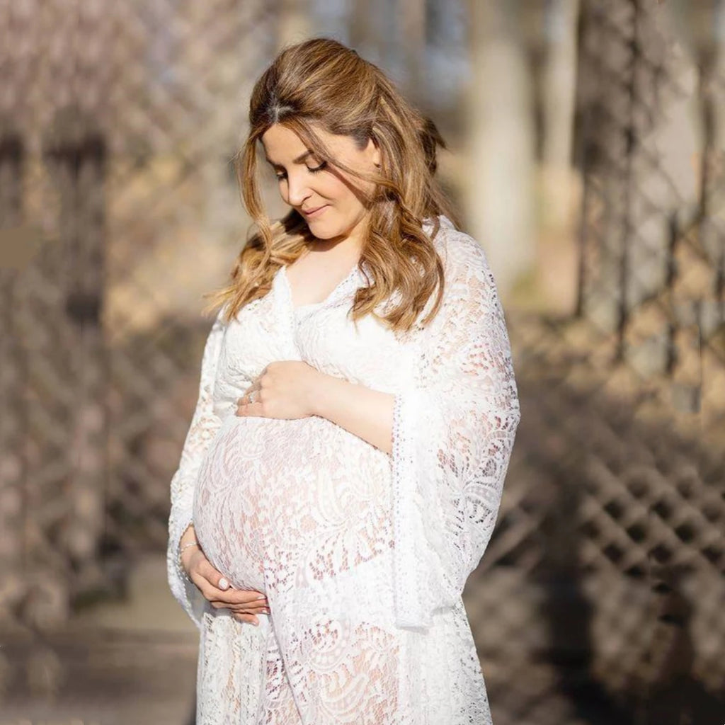 Boho Lace Maternity Photoshoot Gown