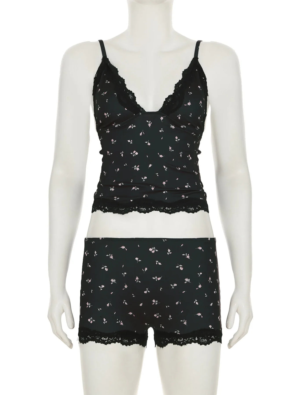 Lace Cami Heart Shorts Set – cami pajama set