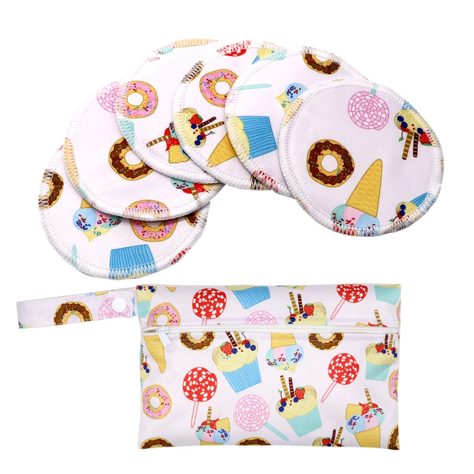 Printed Leakproof Nursing Pads with Wet Bag