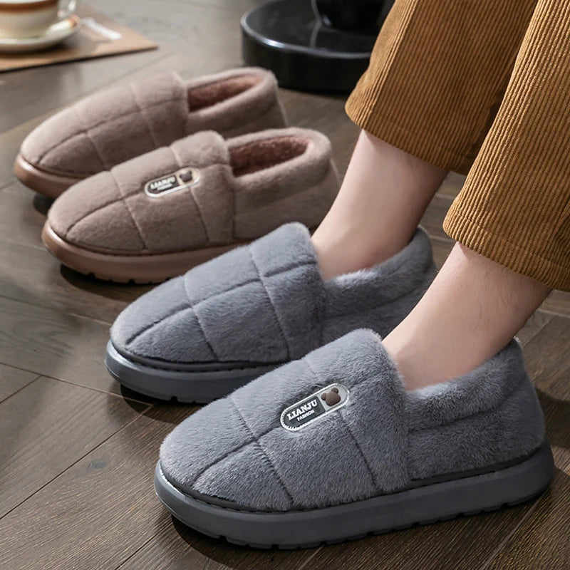 Closed-Heel Plush Non-Slip Slippers