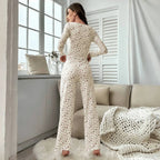 Floral Lettuce-Trim Pajama Set