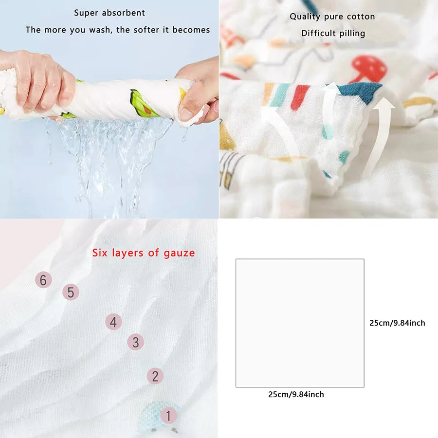 Muslin Gauze Washcloths 5-Pack