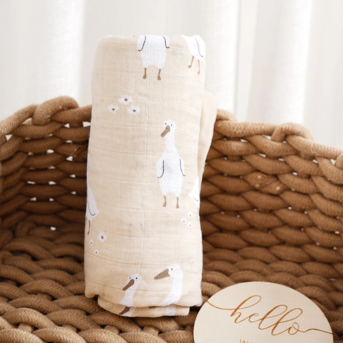 Bamboo Cotton Muslin Swaddle Blanket 120x110cm