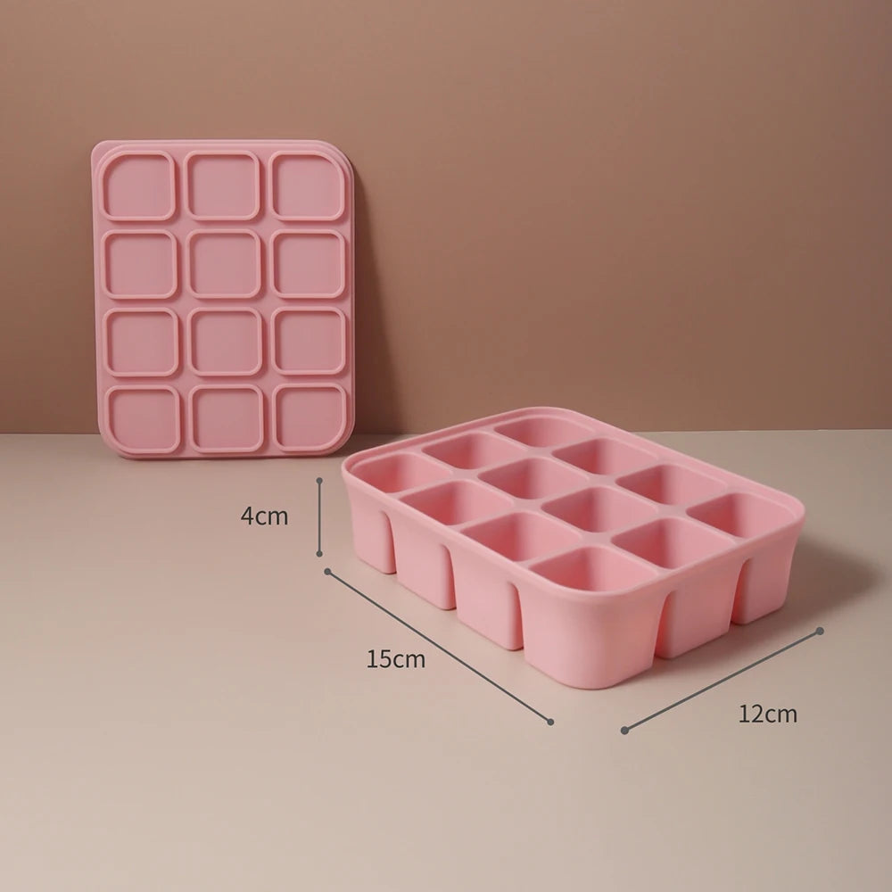 Silicone Freezer Tray with Lid for Breast Milk & Purees