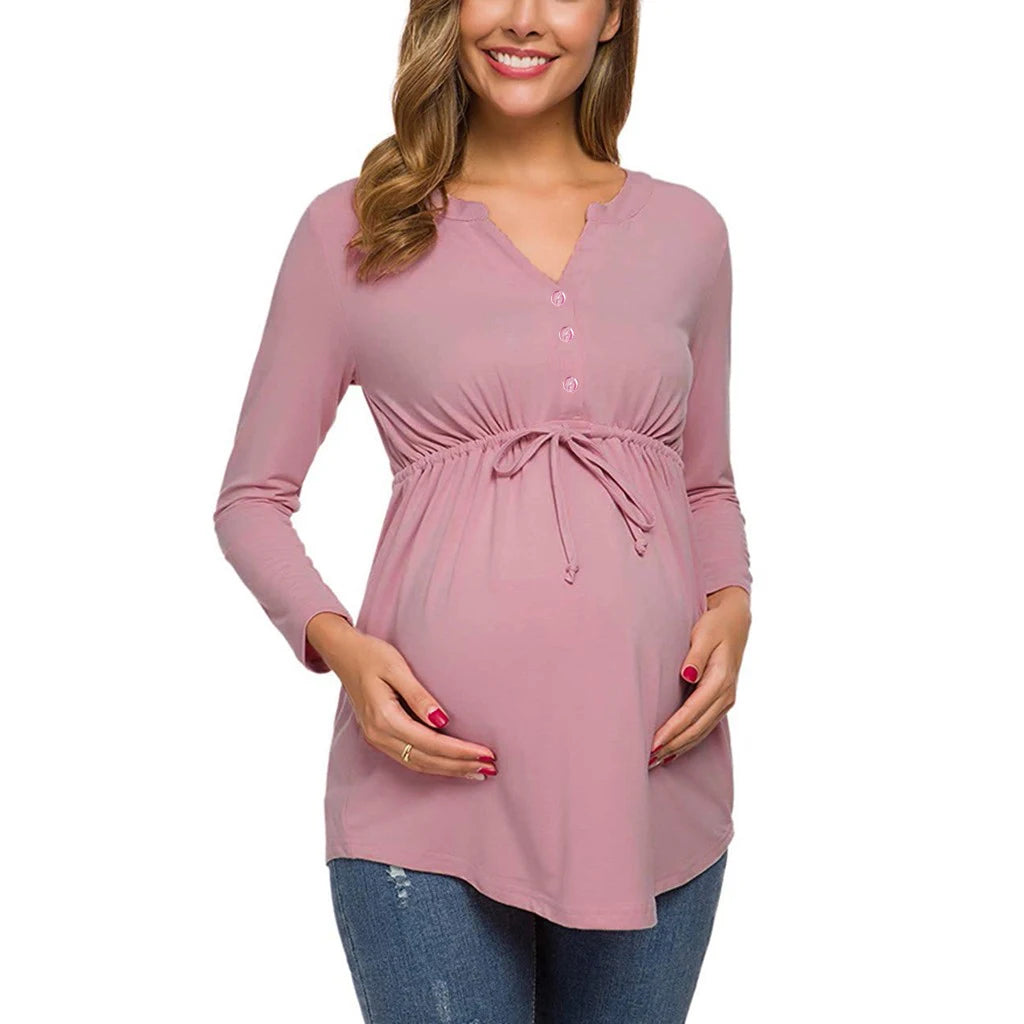 Tie-Waist Long-Sleeve Nursing Top