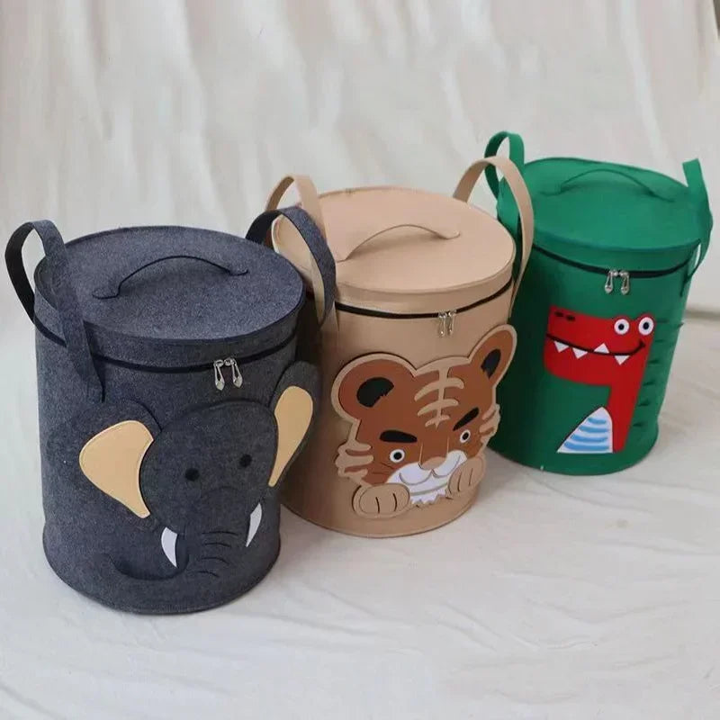 Cartoon Animal Foldable Storage Bin with Lid