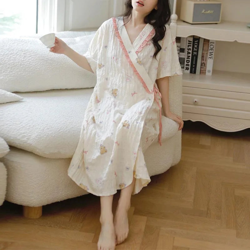 Kimono Wrap Nursing Nightgown