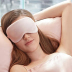 Satin sleep mask worn while resting