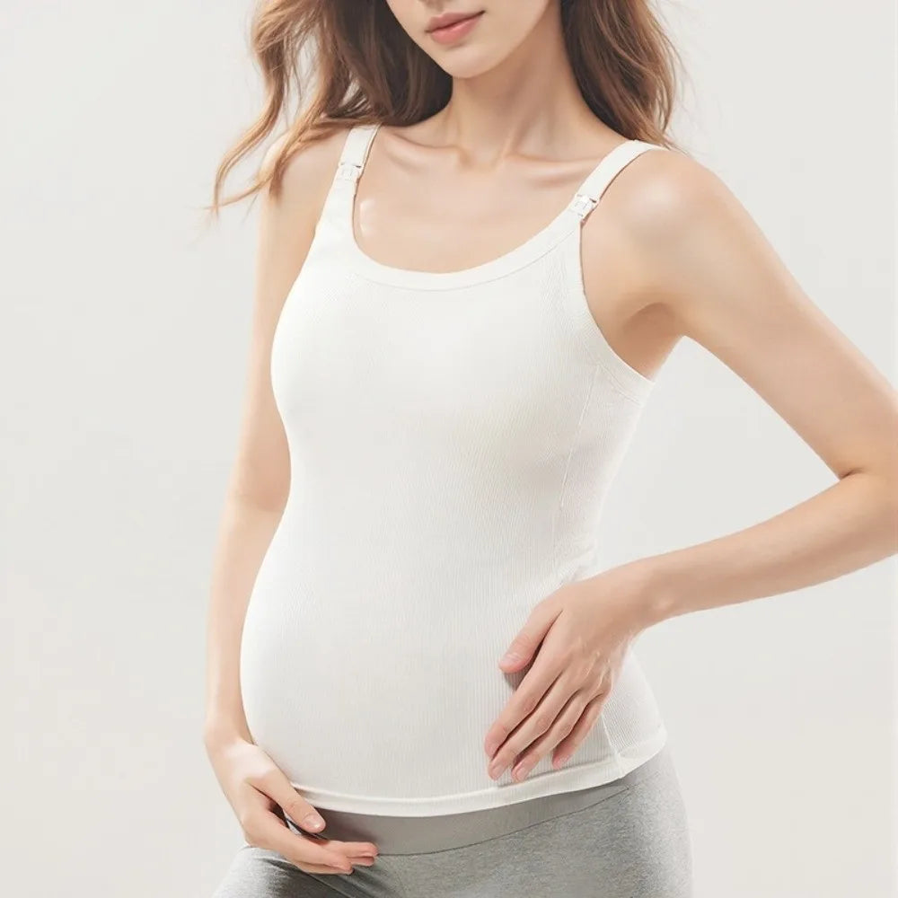 Ribbed Nursing Cami with Built-in Cups