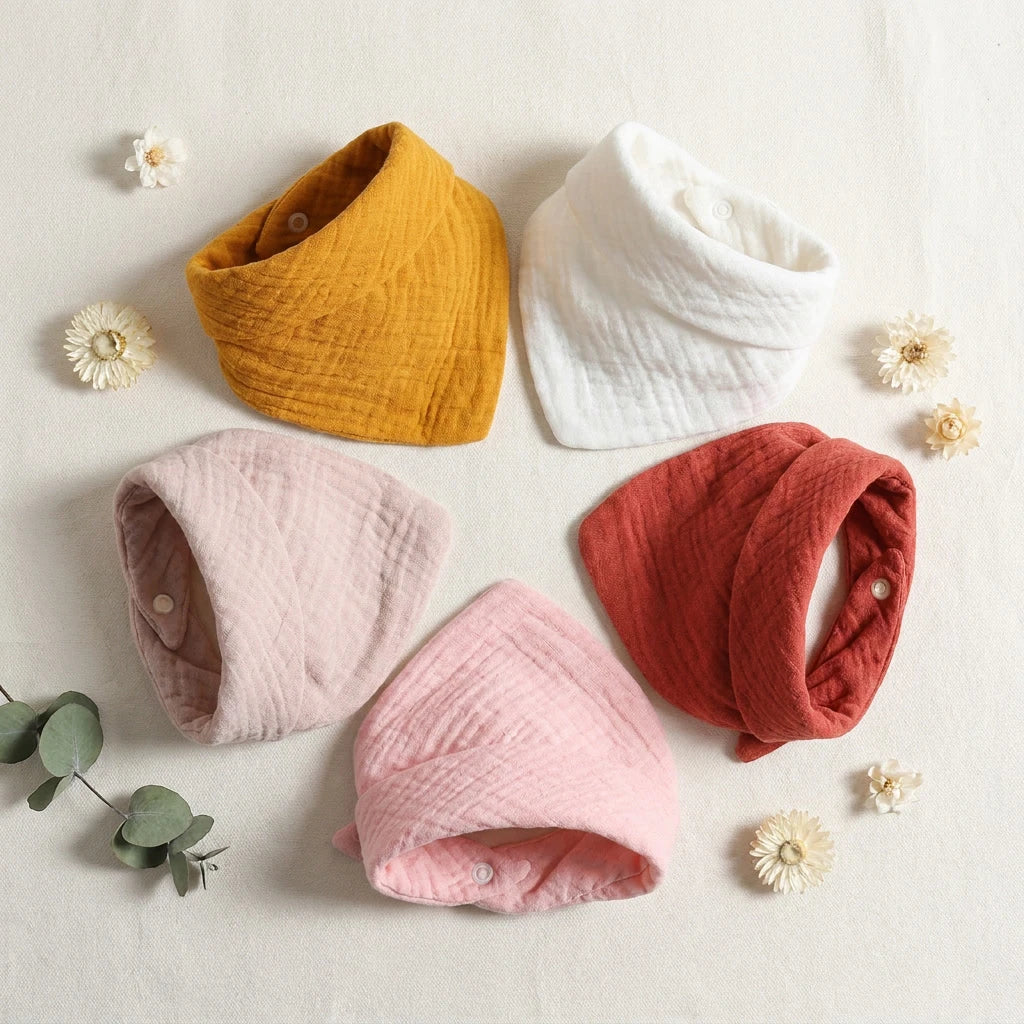 Cotton Bandana Drool Bibs 5-Pack