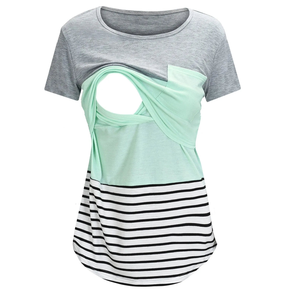Striped Short-Sleeve Nursing Tee