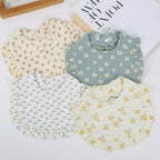 Ruffle Muslin Flower Bib