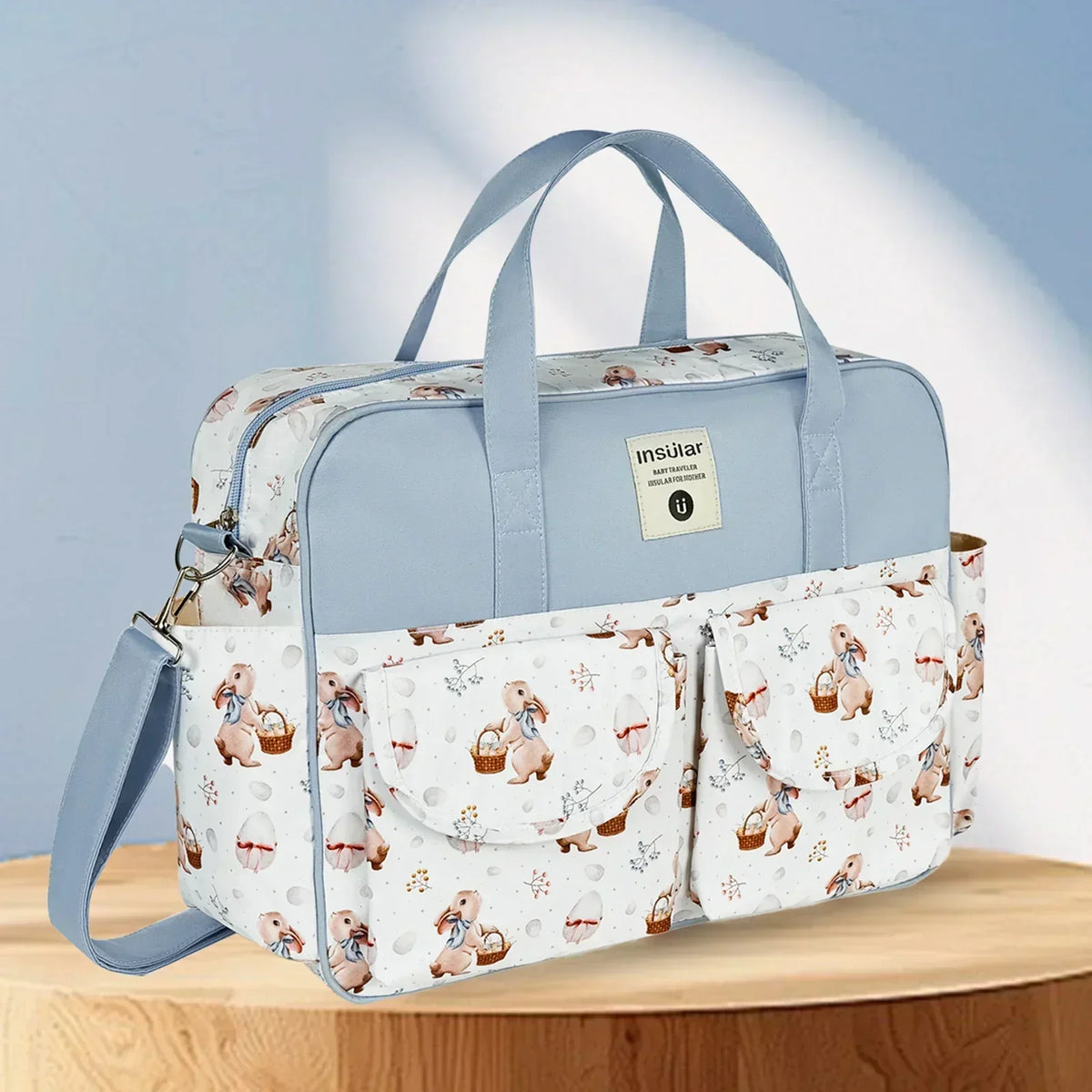 Wide-Opening Crossbody Diaper Messenger Bag