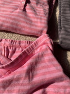 Striped Tee & Shorts Lounge Set – matching set