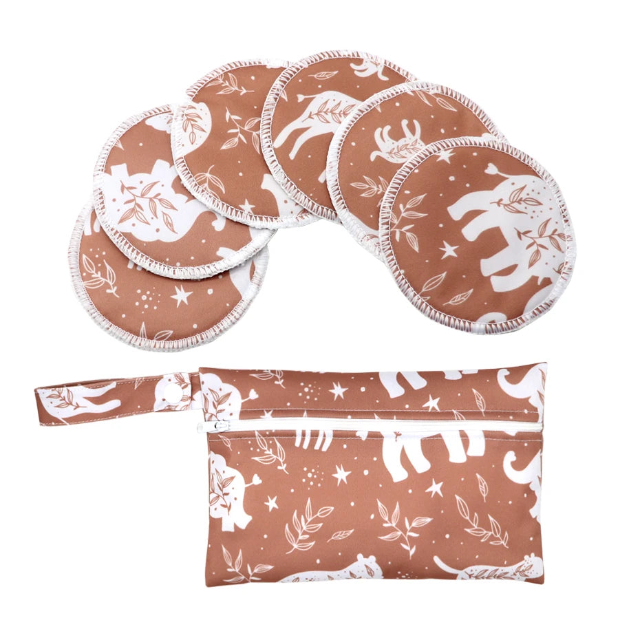 Printed Leakproof Nursing Pads with Wet Bag