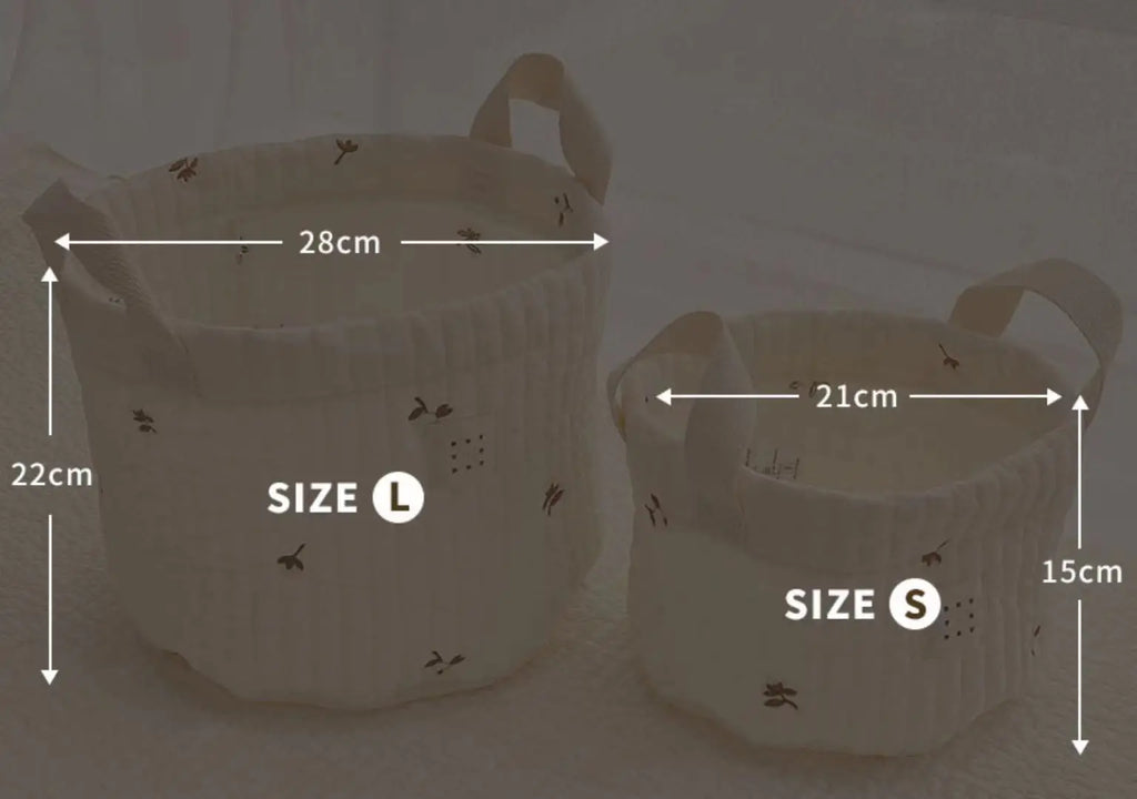 Quilted Bear Embroidered Nursery Caddy Basket – nursery essentials