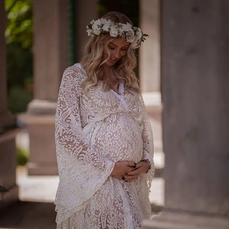 Boho Lace Maternity Photoshoot Gown