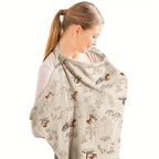 Printed Gauze Nursing Shawl with Neck Strap