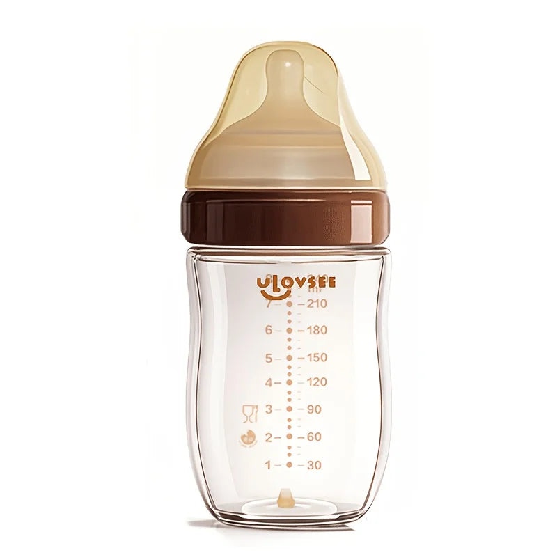 Wide-Neck Borosilicate Glass Baby Bottle 4oz/8oz