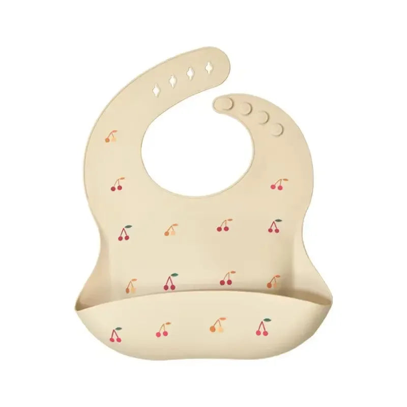 Cherry Print Silicone Bib