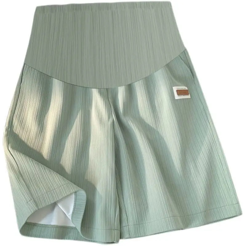 Ice Silk Wide-Leg Maternity Shorts