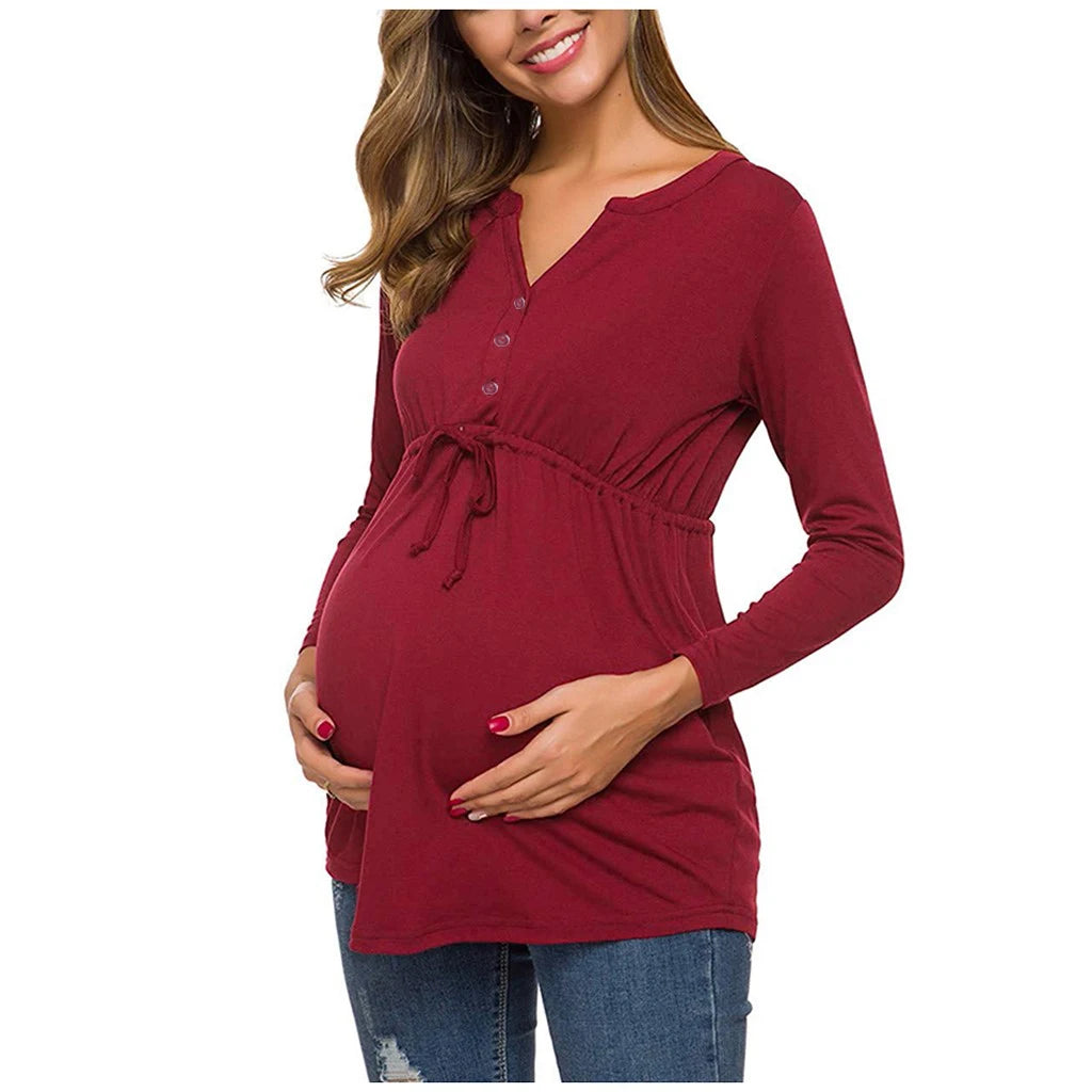Tie-Waist Long-Sleeve Nursing Top