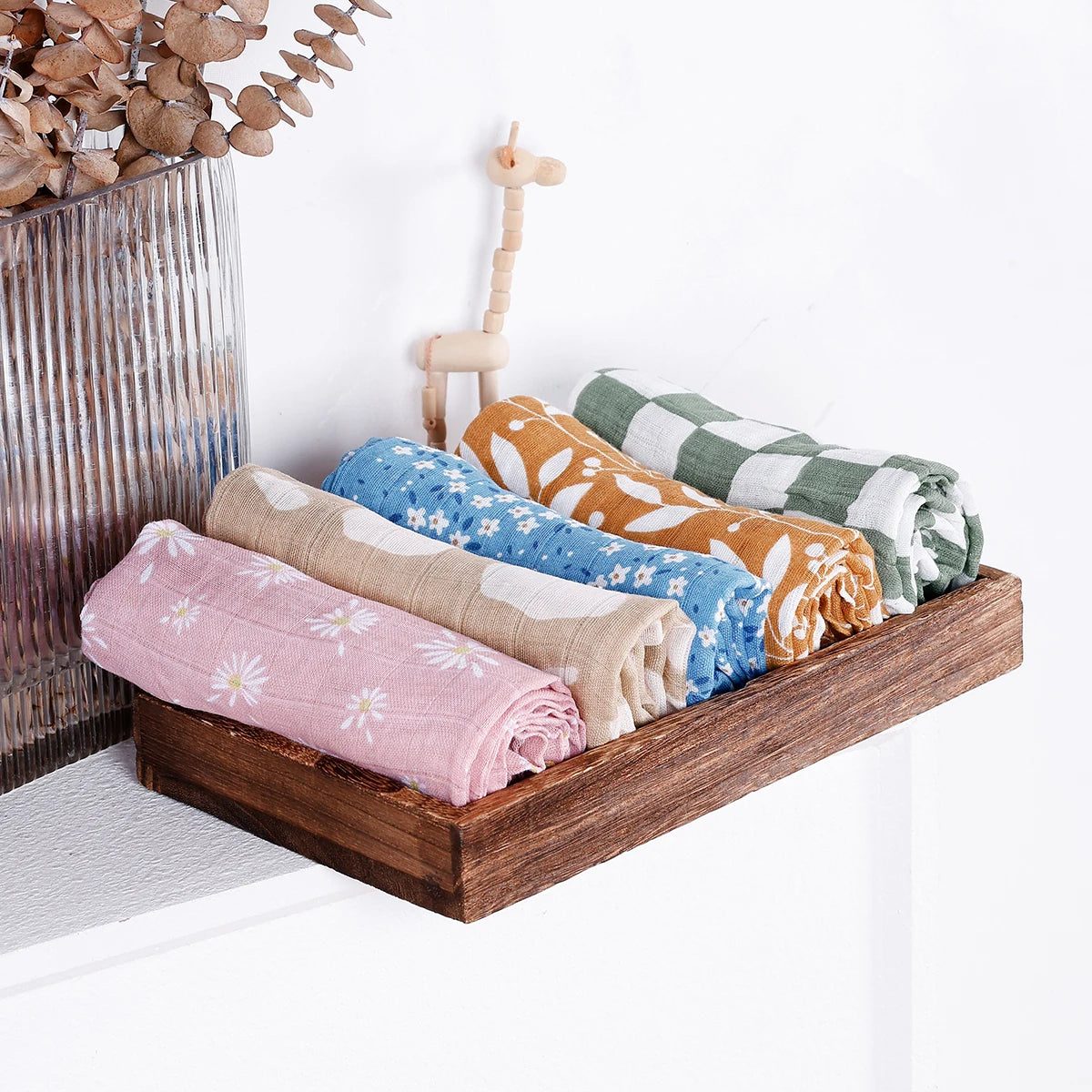 5pc Muslin Burp Cloth Set