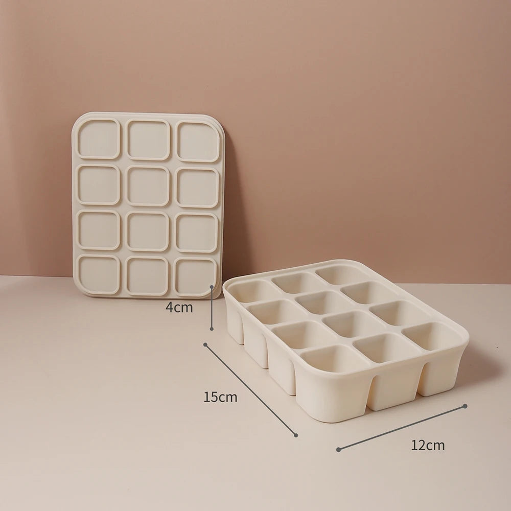 Silicone Freezer Tray with Lid for Breast Milk & Purees