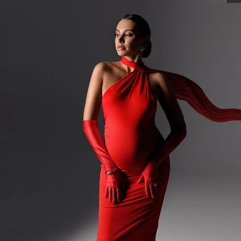 Halter Backless Bodycon Maternity Evening Gown – maternity photoshoot dress