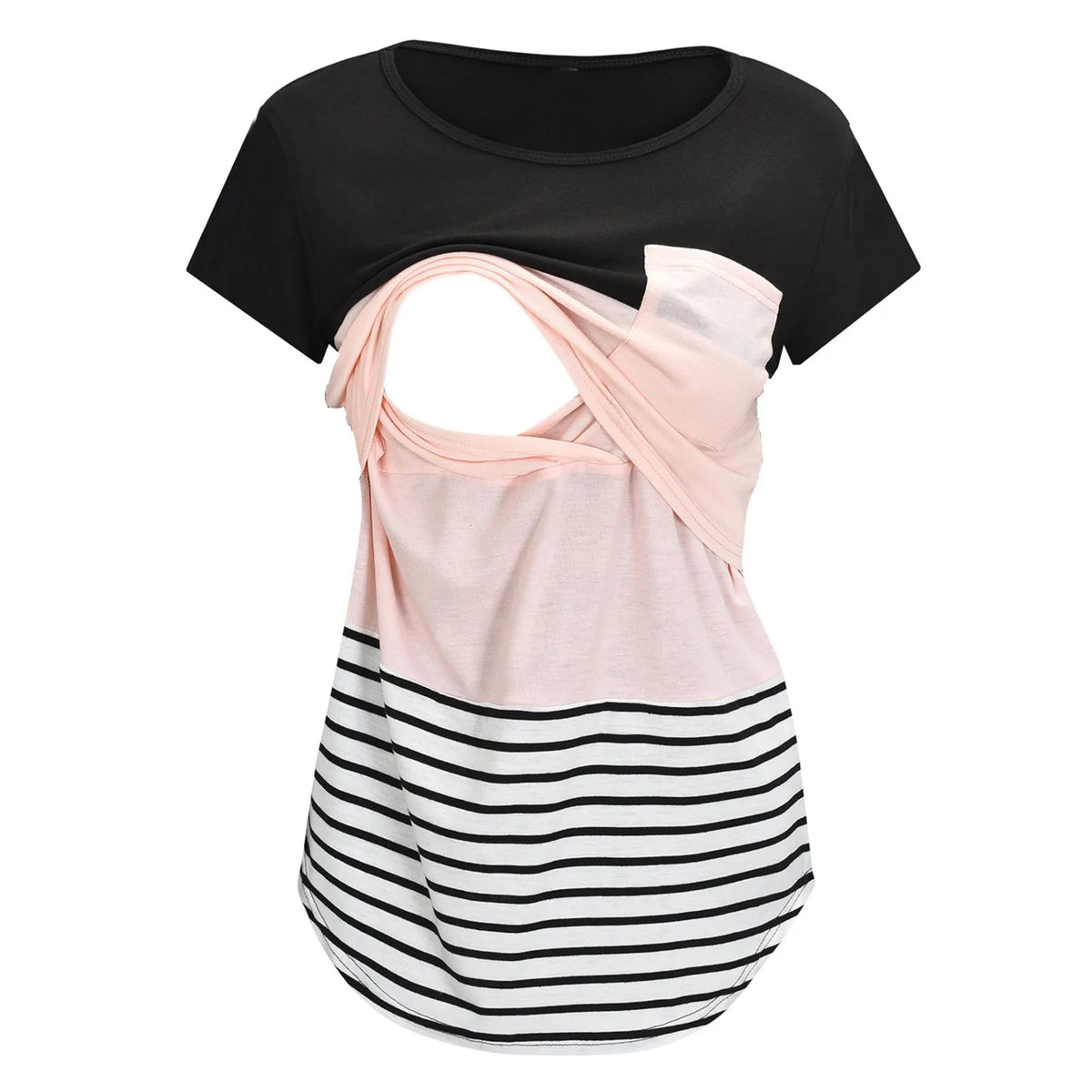 Striped Short-Sleeve Nursing Tee