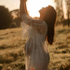White Lace Maternity Photoshoot Maxi Dress