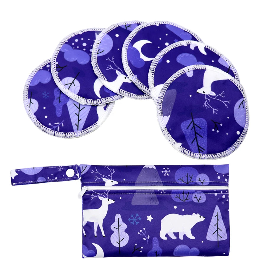 Printed Leakproof Nursing Pads with Wet Bag