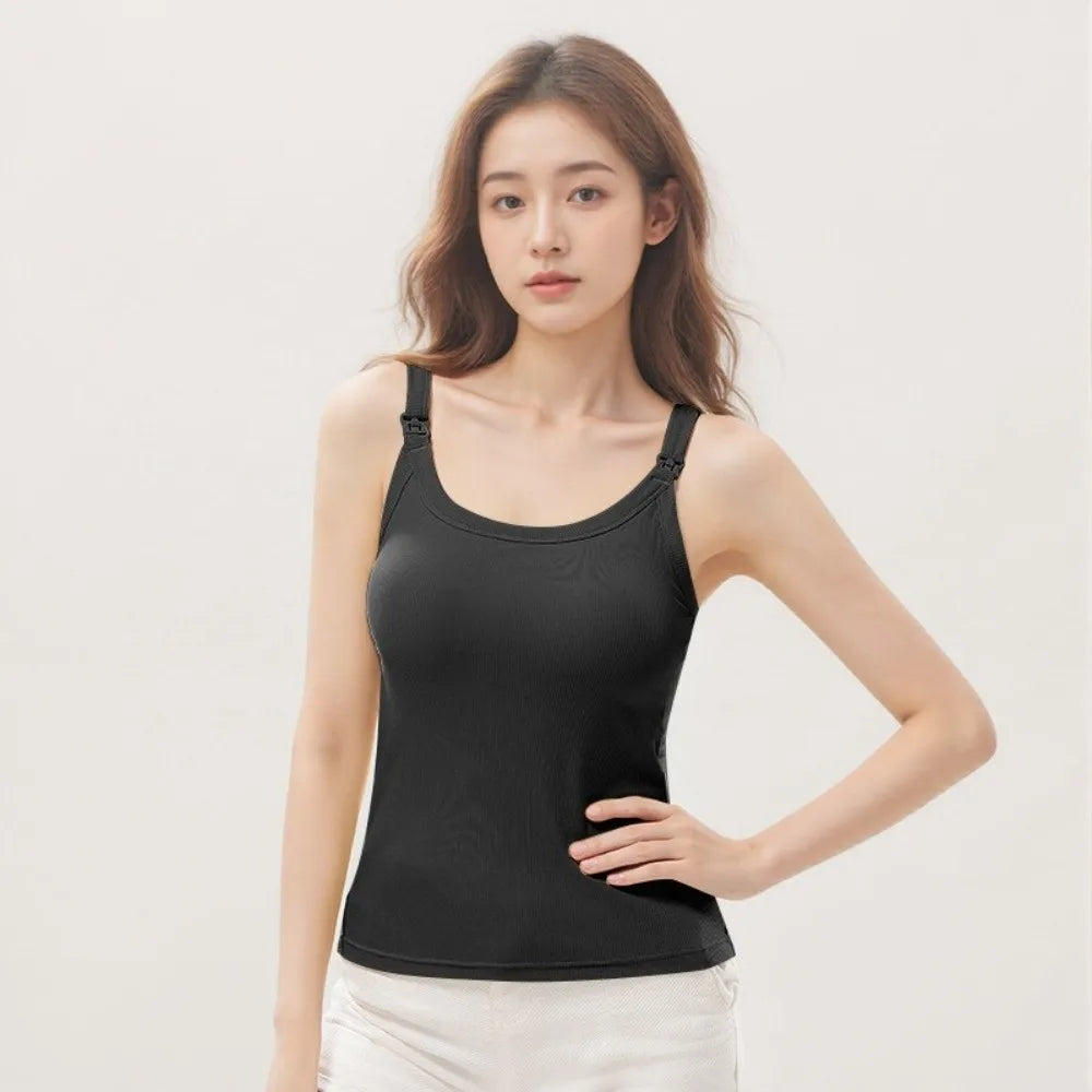 Ribbed Nursing Cami with Built-in Cups
